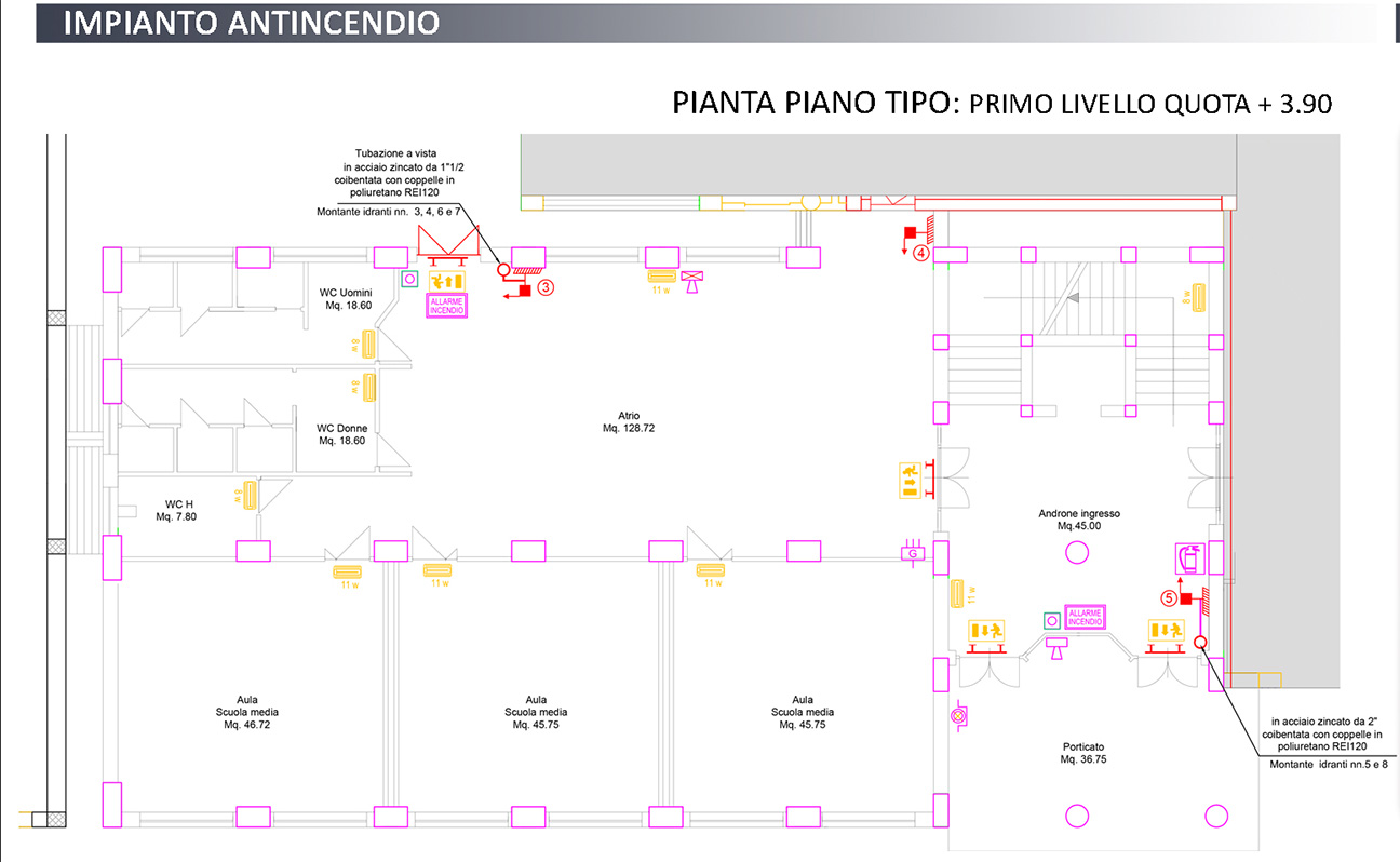 impianto antincendio scuola castel baronia